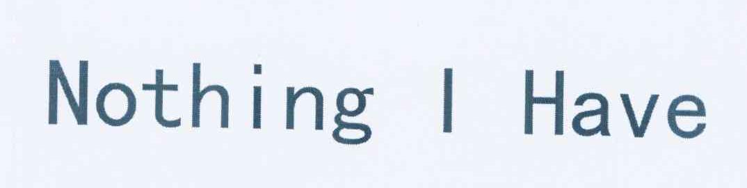 nothing i have