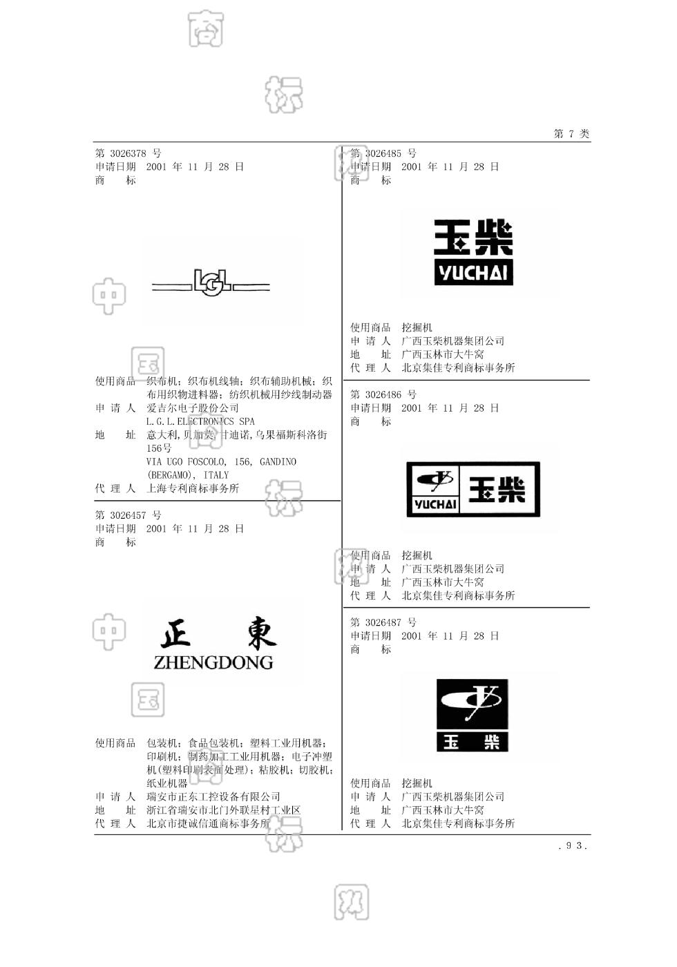 玉柴_注册号3026487_商标注册查询 天眼查