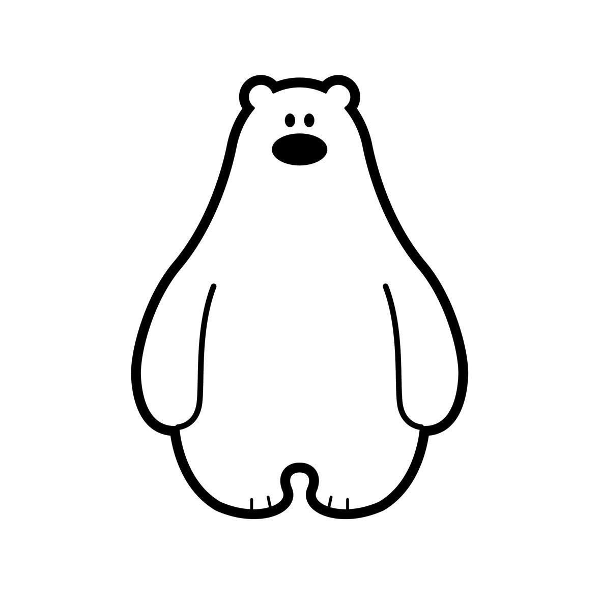 北极熊简笔画 北极熊简笔画冰川融化 - 水彩迷