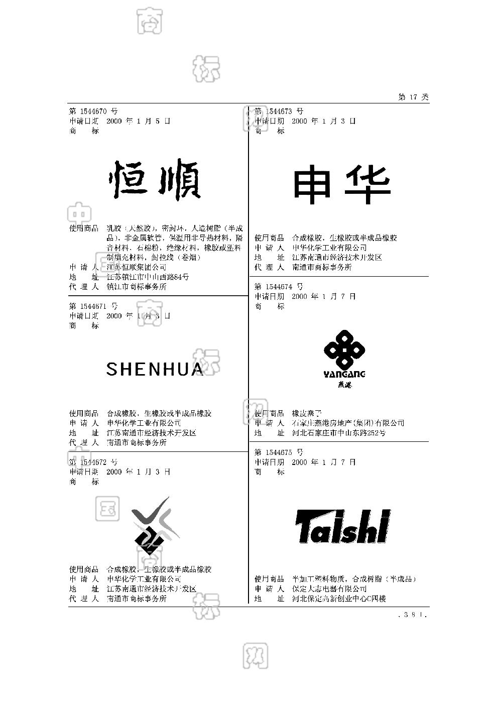 燕港_注册号1544674_商标注册查询 - 天眼查