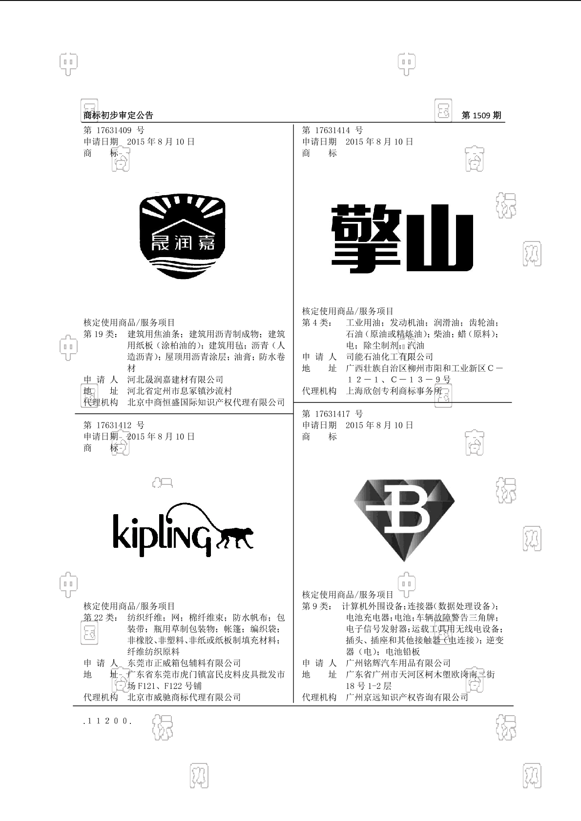 kipling_注册号17631412_商标注册查询 - 天眼查