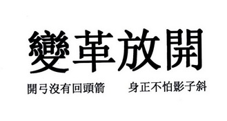 变革放开开弓没有回头箭身正不怕影子斜